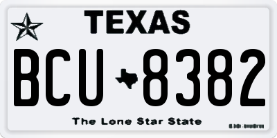 TX license plate BCU8382