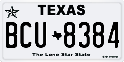 TX license plate BCU8384