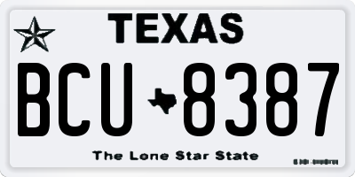 TX license plate BCU8387