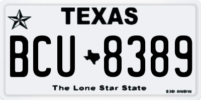 TX license plate BCU8389