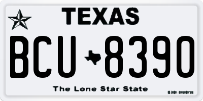 TX license plate BCU8390