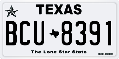 TX license plate BCU8391