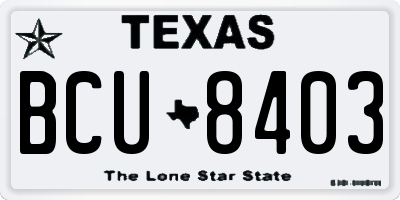 TX license plate BCU8403