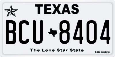 TX license plate BCU8404