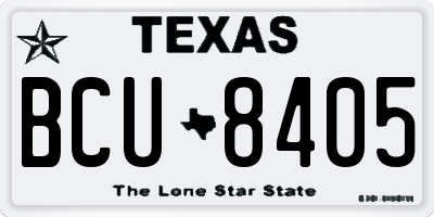 TX license plate BCU8405