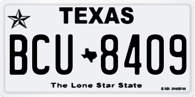 TX license plate BCU8409