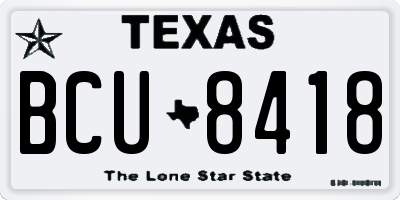 TX license plate BCU8418
