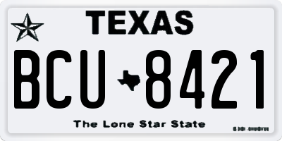 TX license plate BCU8421