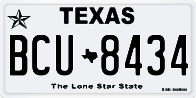 TX license plate BCU8434