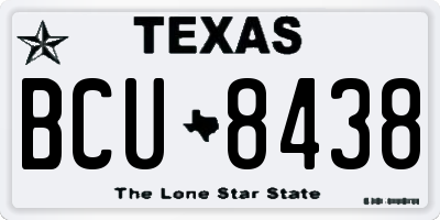TX license plate BCU8438