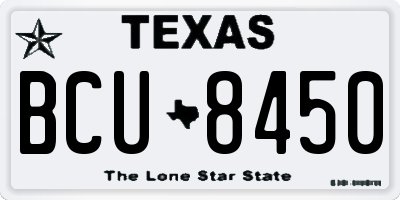 TX license plate BCU8450