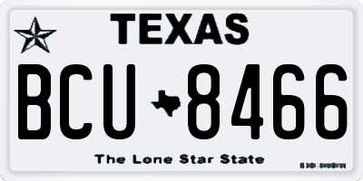 TX license plate BCU8466
