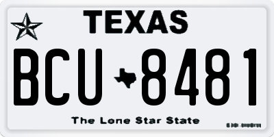 TX license plate BCU8481