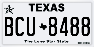 TX license plate BCU8488