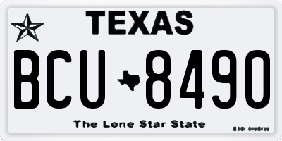 TX license plate BCU8490