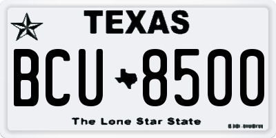 TX license plate BCU8500