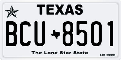 TX license plate BCU8501