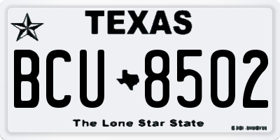 TX license plate BCU8502