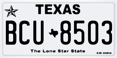 TX license plate BCU8503