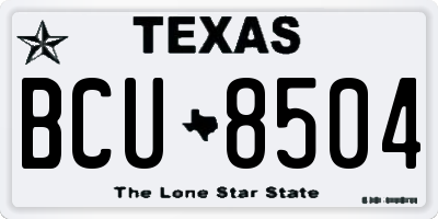 TX license plate BCU8504