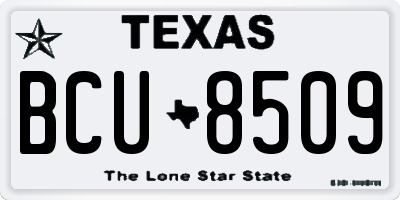 TX license plate BCU8509
