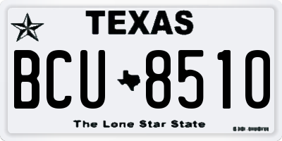 TX license plate BCU8510