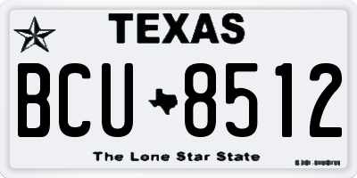 TX license plate BCU8512