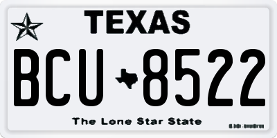 TX license plate BCU8522