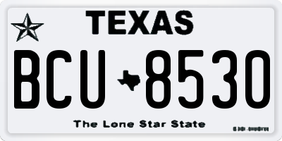 TX license plate BCU8530