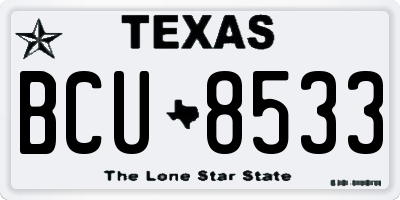 TX license plate BCU8533