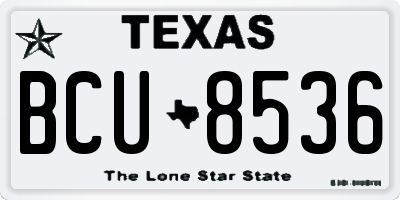 TX license plate BCU8536