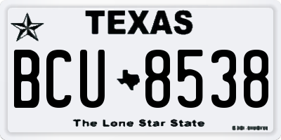 TX license plate BCU8538