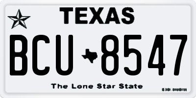 TX license plate BCU8547