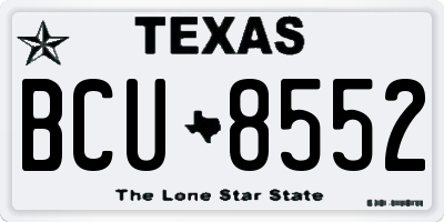TX license plate BCU8552