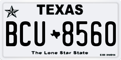 TX license plate BCU8560