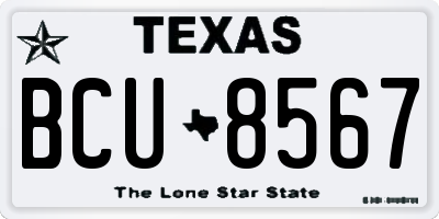 TX license plate BCU8567