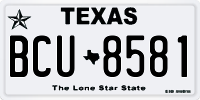 TX license plate BCU8581