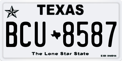 TX license plate BCU8587