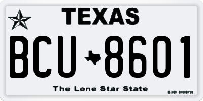 TX license plate BCU8601