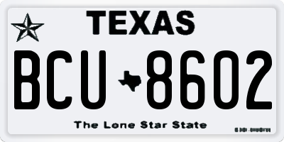 TX license plate BCU8602