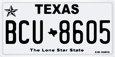 TX license plate BCU8605