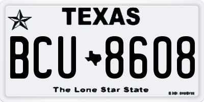 TX license plate BCU8608