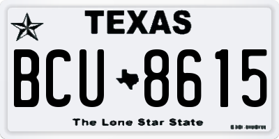 TX license plate BCU8615