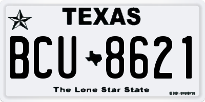 TX license plate BCU8621