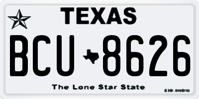 TX license plate BCU8626