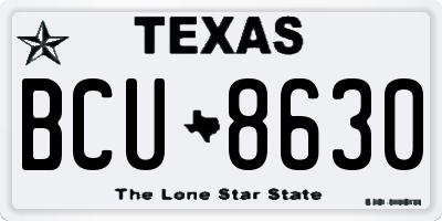 TX license plate BCU8630