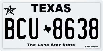 TX license plate BCU8638