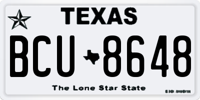 TX license plate BCU8648