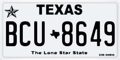 TX license plate BCU8649