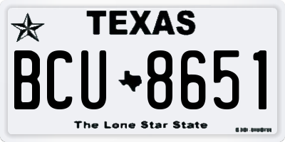 TX license plate BCU8651